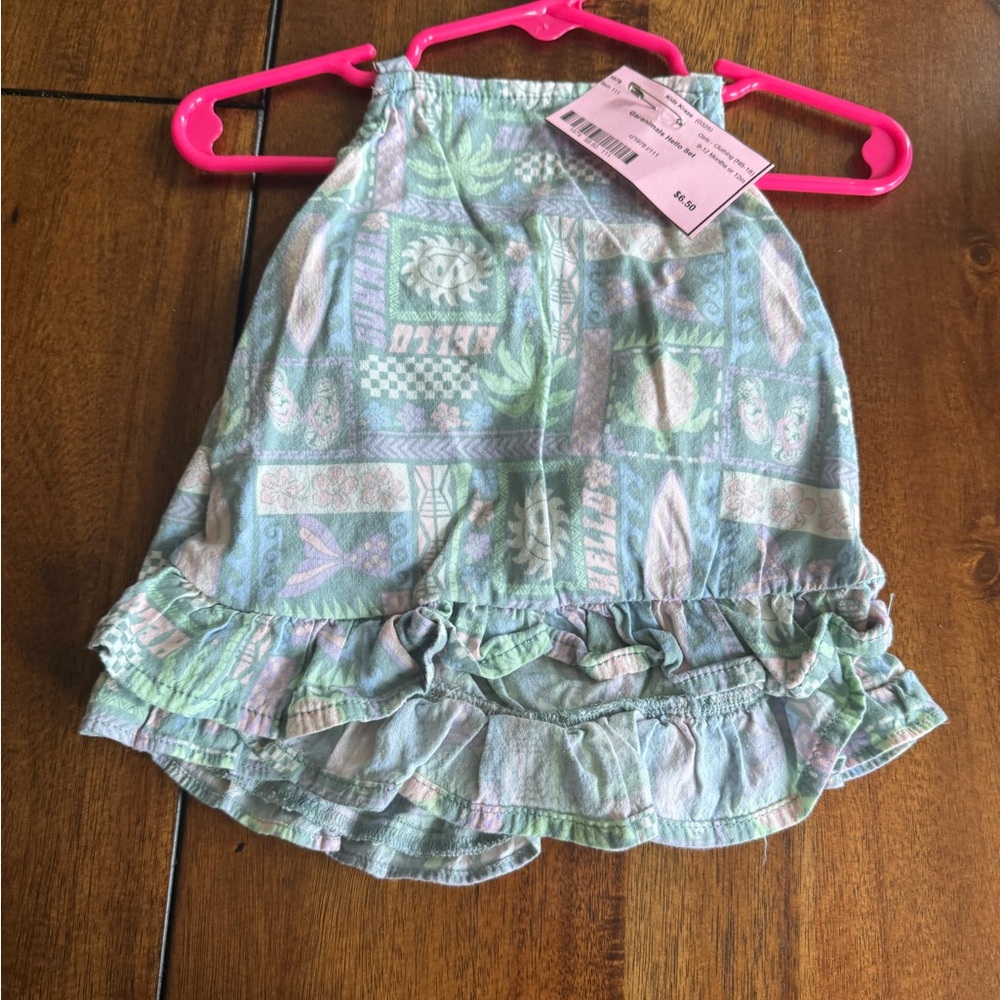 Pastel Patterned Ruffle Top and Shorts Set